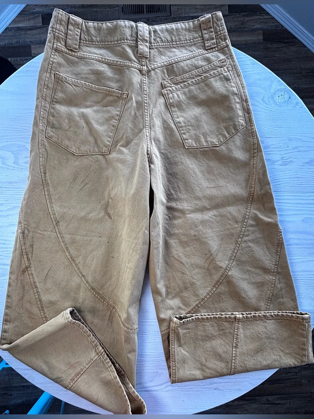 We The Free Chill Vibes Dropped Wide-Leg Jeans (Oversized, Intentional Marks)
